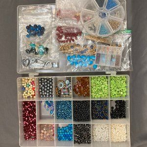 Lot of bead supplies for jewelry making.